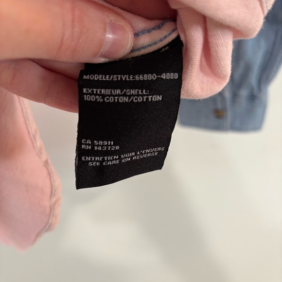 Tribal Jeans Blue and Pink Ombre Denim Shirt Size S - Picture 4 of 6